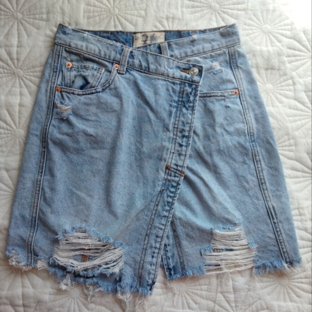 FREE PEOPLE Parker wrap mini skirt